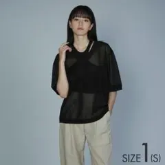 【やや美品／2024／CLANE 】SHEER V NECK KNIT TOPS