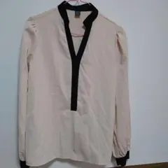 SHEIN ベージュ・黒 長袖シャツ US 4