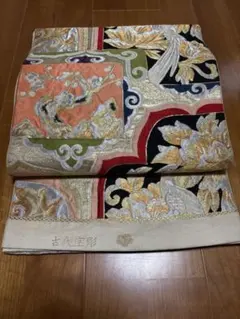 ★アンティーク!!枝梅&鳥花紋 膨れ織六通袋帯