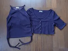 apres jour mignon カップ付きキャミ、カーディガンセット