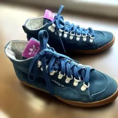 最終値下げ、adidas ターコイズブルー、スエード ハイカットスニーカー