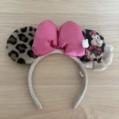ディズニー　ヒョウ柄　カチューシャ　ミニー