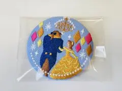 ディズニーDisney刺繍缶バッジ 美女と野獣