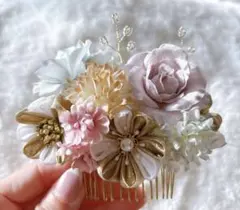 髪飾り つまみ細工＆フラワー