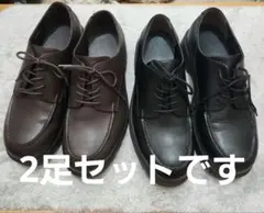 2足セット！　GU 厚底ドレスシューズ　ブラック&ブラウン