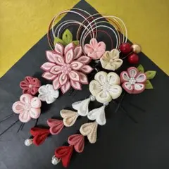 つまみ細工髪飾り　成人式　袴卒業式髪飾り　和装髪飾り　七五三(七歳)