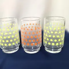 昭和レトロ　水玉模様のグラスセット 3個
