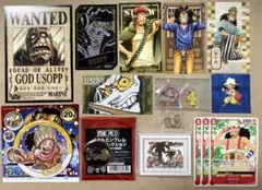 ワンピース　ウソップ　グッズまとめ売り　缶バッジ　コマコレ　ステッカー　カード