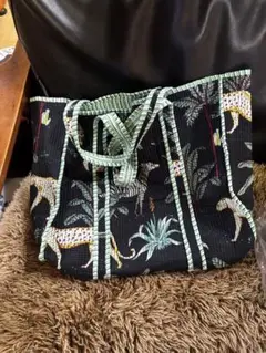 フライデーセール　ブロックプリントコットンバッグ　新品