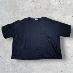 GU古着オーバーサイズ黒のTシャツ XLサイズ ポケット付き