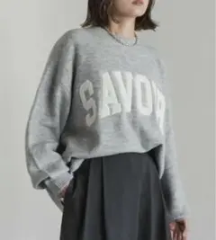 【新品・タグ付】サガラ刺繍ニットプルオーバー/BONJOUR SAGAN