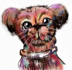 カラフルな犬のデジタルアート イラスト