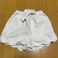 新品！タグ　プティマイン　ショートパンツ　ベージュ　無地　90 シンプルデザイン