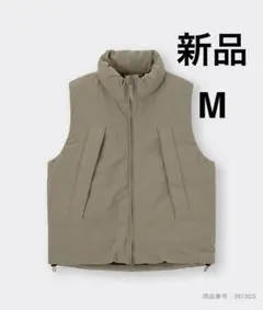 新品　GU ヒートパデッドベスト ユニセックス　KHAKI Mサイズ