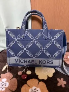 MICHAEL KORS ネイビー ロゴ柄 ミニトートバッグ