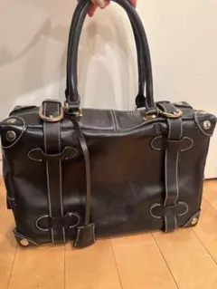 SLY♡黒 レザー ハンドバッグ 金具付きのサムネイル