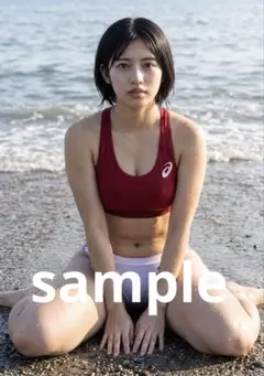 AI美女 スポーツウェア ビーチ グラビア写真 260906_31