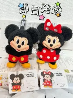 ポップマート ディズニー ミッキー＆ミニー ぬいぐるみキーチェーン 2点セット