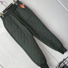 キルティングフリース切り替えパンツ　カーキ色