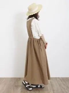 期間限定出品【未使用】サマンサモスモス レース貼りエプロンワンピース