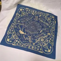 バンダナ ネイビー　ヴィンテージ　マリン柄 スカーフ　アメカジ