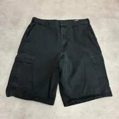 Dickies　ワークショーツ　ハーフパンツ　W34　ブラック　古着のサムネイル