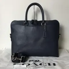 【未使用】COACH ビジネスバッグ ネイビー【あんしん鑑定可】 未使用】COACH ビジネスバッグ ネイビー【あんしん鑑定可