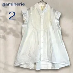 ギャミヌリィ/コットンブラウス レース フリル オフホワイト M 春夏のサムネイル