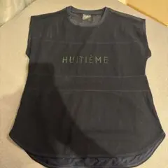 【HUITIEME】ウィッテム Mサイズ　Tシャツ ロゴプリント ネイビー