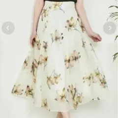 Noela⭐️スケルトン花柄スカート　イエローのサムネイル