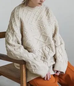 select MOCA ランダムケーブルオーバーニット