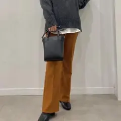 GUセンタープレスストレートパンツRSブラウン