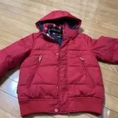 TOMMY トミー　赤いフード付きダウンコートＭのサムネイル