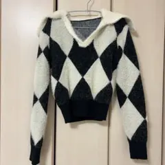 SHEIN ダイヤモンド柄 ニット L