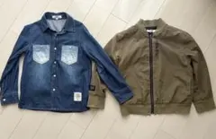 WASKキッズデニムシャツ MA-1 セット120サイズ