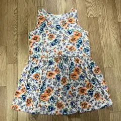 フラワープリント ノースリーブミニワンピース Mサイズ