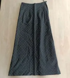 チェック柄 タイトロングスカート　黒　S 秋冬