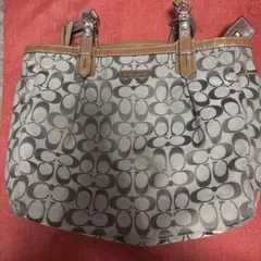 I*C様 コーチ トートバッグ シグネチャー ベージュサイドポケ有