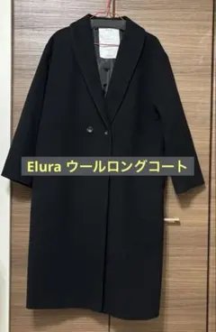 elura スペリオルウールショールコート　ブラックのサムネイル