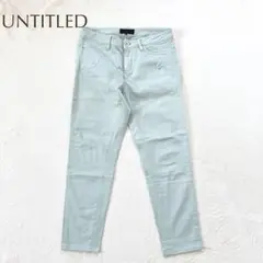 アンタイトル スキニーパンツ ストレッチ入り 水色（M）コットン混　チノパン