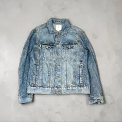 【送料無料】00's H＆M クラッシュ デニム ジャケット インディゴ y2k