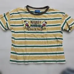 ミッキーマウス ストライプ Tシャツ 100cm