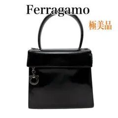 フェラガモ ガンチーニ トップ ハンドバッグ ハンドルバッグ ブラック
