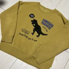 裏起毛 トレーナー 恐竜 スパンコール 130サイズ イエロー