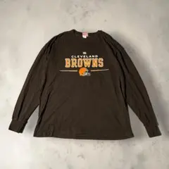 NFLクリーブランド・ブラウンズLサイズロングスリーブtシャツブラウンロゴtのサムネイル