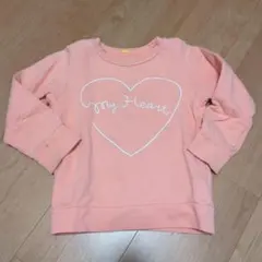 ハートプリントトレーナー ピンク　100