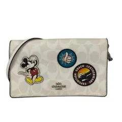 COACH×Disney コラボ ショルダー ウォレット レザー シグネチャー