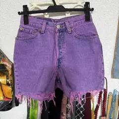 LEVI’S USA製 紫 デニム ショートパンツ