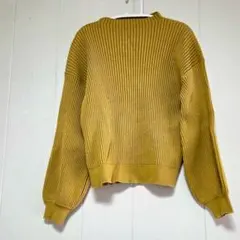 INGNI セーター からし色 マスタード リブニット 長袖 シンプル 冬