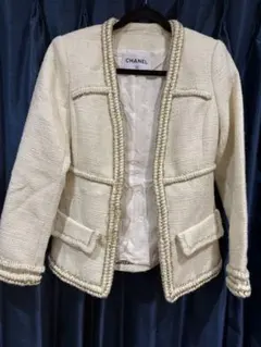 美品★CHANEL★ツイード★カフス★綺麗色★ジャケット★ブルゾン CHANEL(シャネル) 04AツイードジャケットP24793V15038 P24793V15038